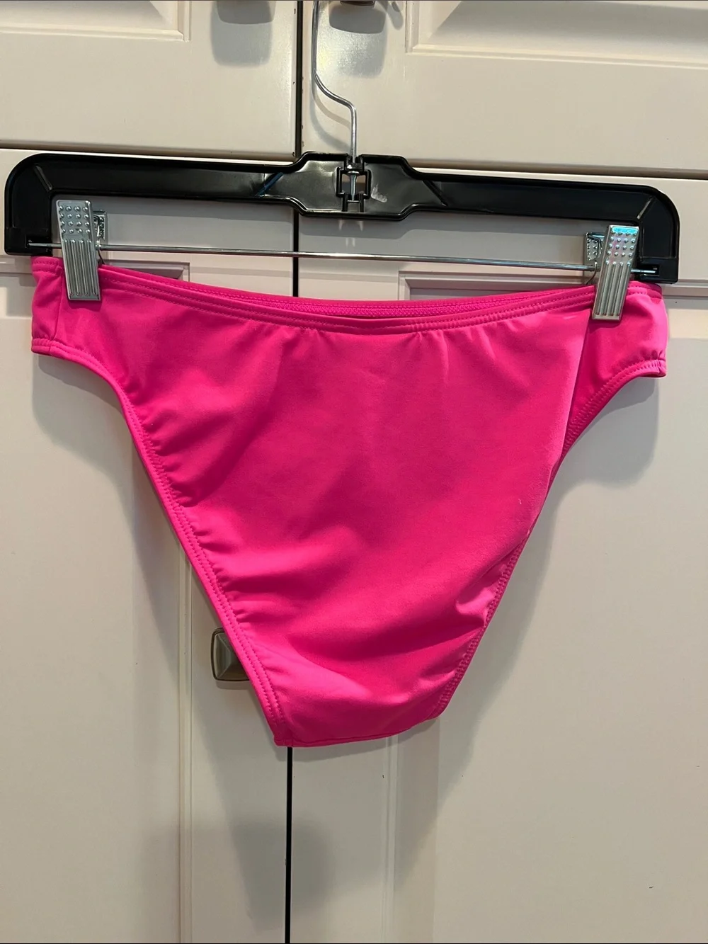 kate spade Hot Pink Floralv Bandeau Bikini Top large bottoms small FYI pads inc.